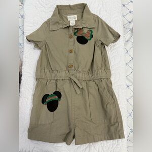 Adorable Khaki Romper with Mouse Ears Design